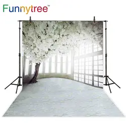 Funnytree photography backdrop white flower tree fantasy window wedding background photobooth photo shoot prop photocall decor