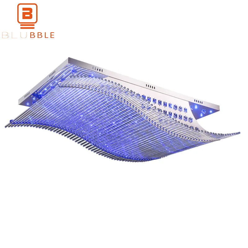 BLUBBLE Wave Remote Control Ceiling Lamp Crystal Adjustable Light Ceiling Lights AC 110-240V LED Bulbs KTV Bedroom Lampada LED