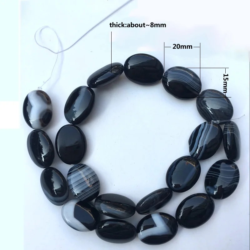 Onyx beads with 15X20mm oval stripe are available in a variety of colors for DIY charm bracelet and agat necklace jewelry making