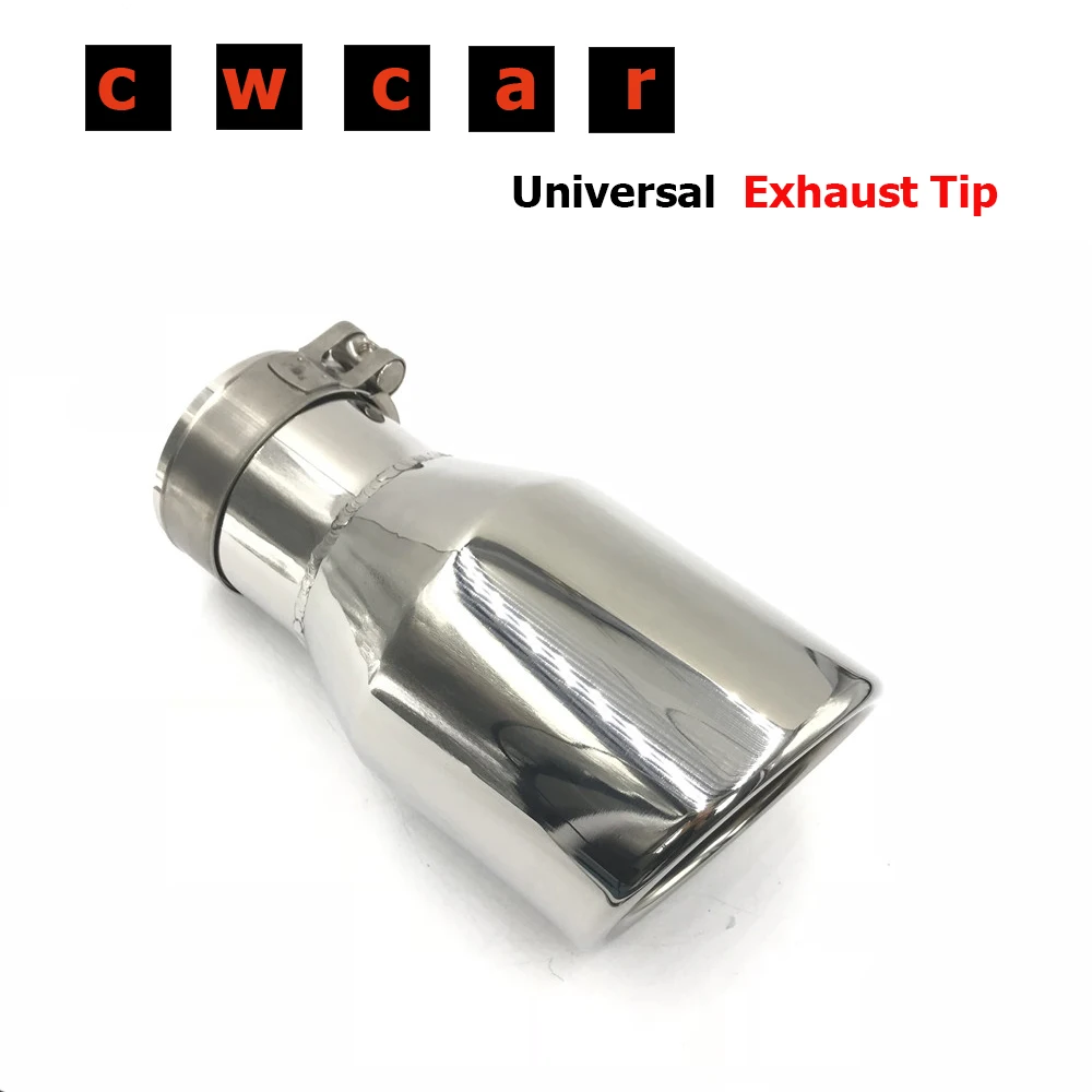 1 Piece Slant Cut Universal Car Auto Tip 304 Stainless Steel Tail Pipe Tip Exhause Muffler