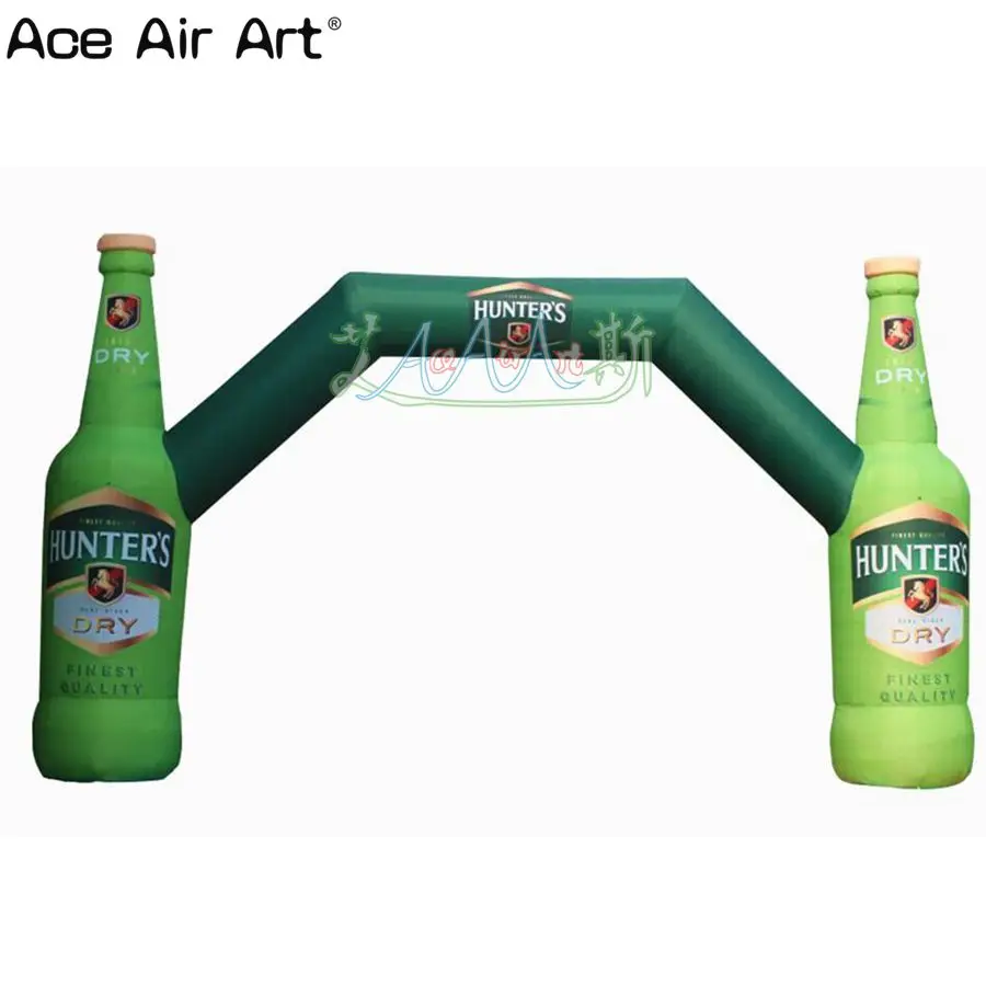 

New Design Beer Advertising Promotion Inflatable Archway Green Arch Model with 2 Beers Replica for Sale