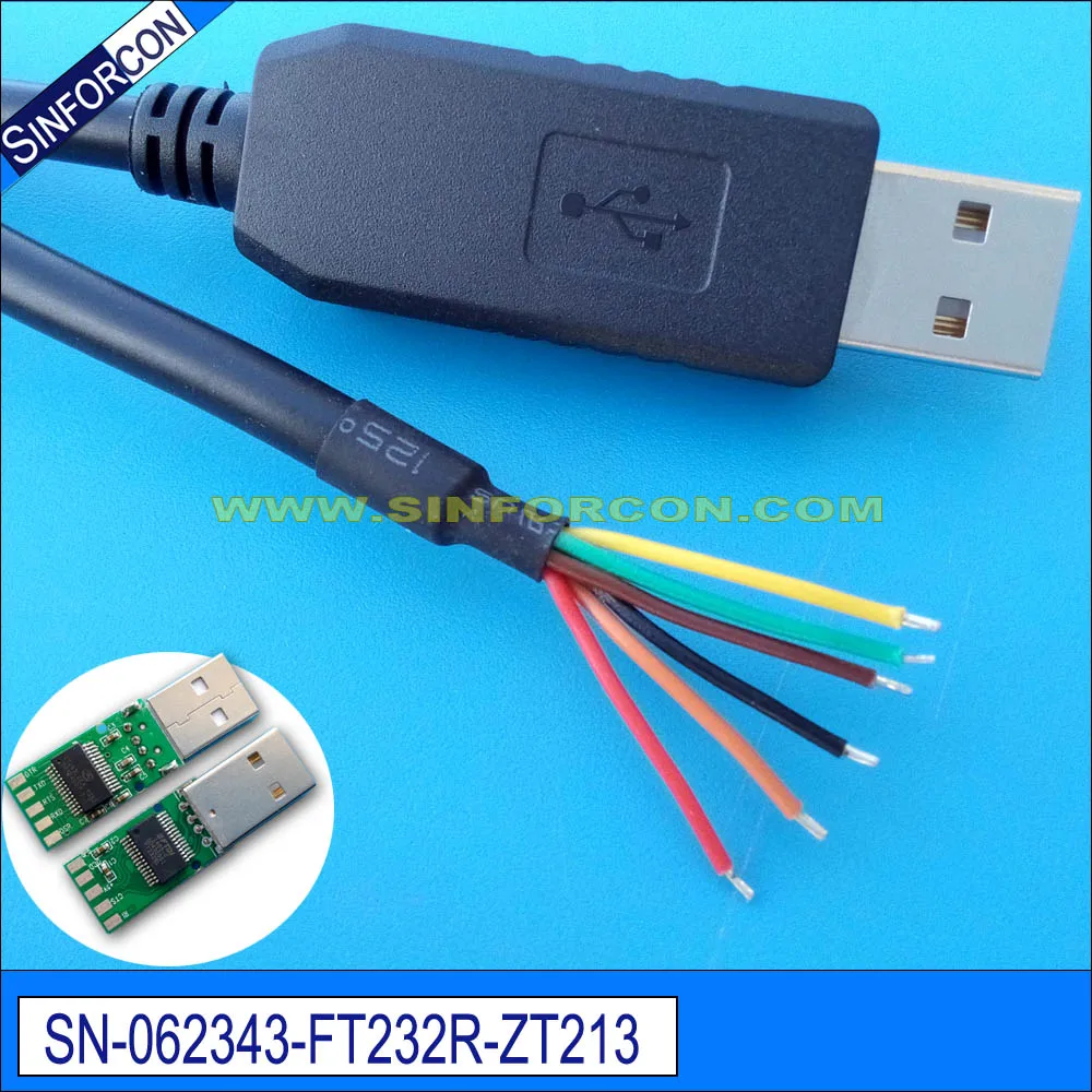 USB Serial Port COM3 Converter Cable Wire End Compatible FTDI USB-RS232-WE-1800 for PLC CPU Controller Config Console Program