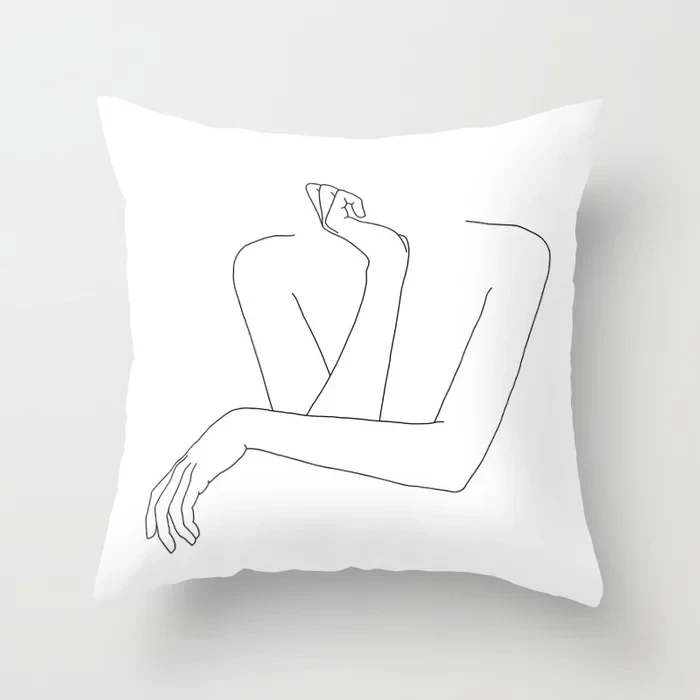 

Top Fashion Minimal line drawing of woman's folded arms Cool Square Vintage Special Zipper Throw Pillowcase Unique Pillow Sham