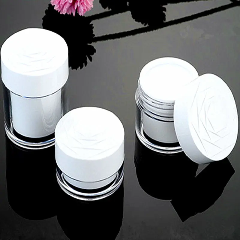 

20pcs/lot 15g 30g 50g Cosmetic Empty Jar Pot Eyeshadow Makeup Face Cream Container Acrylic Cream Jar Rose Cap Lid Cream Bottle