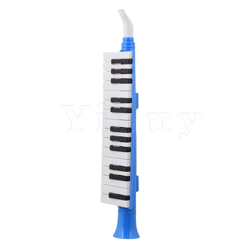 Yibuy Blue Lightweight 27 Keys Note Melodica Wind Piano Mouth Organ Plastic