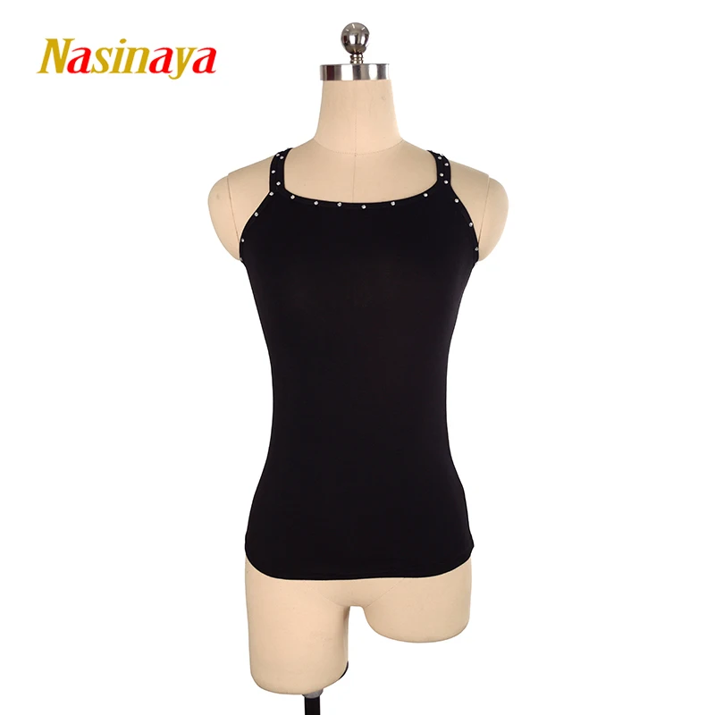 Custom Figure Skating Women'S Tank Top T-Shirt Girl Training Skating Black Gymnastics Sleeveless Top