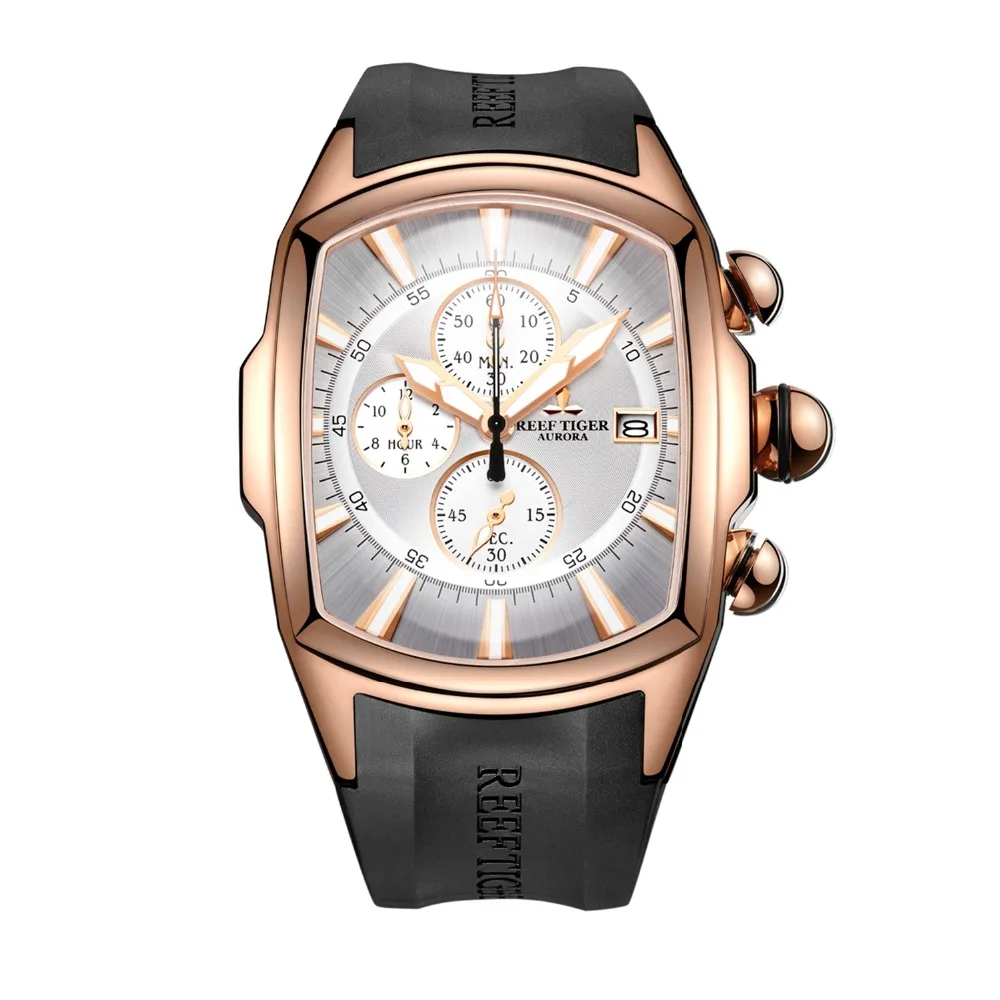 Reef Tiger RGA3069-T Men Multifunction Quartz Wrist Watch With Wateres Resistant,Chronograph,Luminous - Rosegold