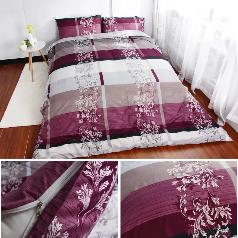 USA Russian Europe Size Bedding Sets Soft Duvet Cover Set Purple Quilt Cover Luxury Bedding Bedclothes Queen Double Customized