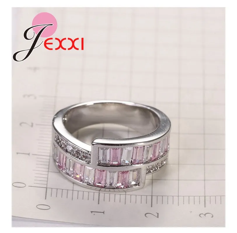 Charms Sterling Silber einfache Zirkel Mosaik Zirkonia Stein Ring für Frauen weibliche beste Geschenke Anillo Schmuck