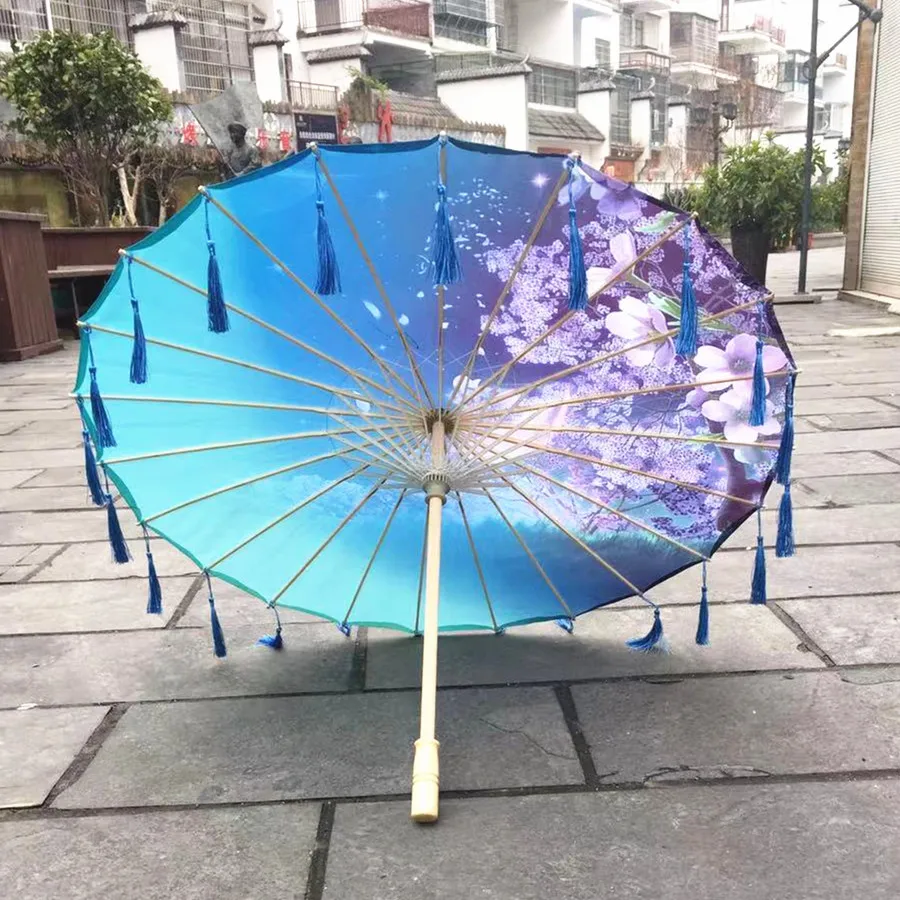 Paraguas antiguo de China y Japón, Kimono Hanfu, flor, película, TV, estudio de fotografía, paraguas de baile, espada, proyectos de juego de Cosplay, paraguas