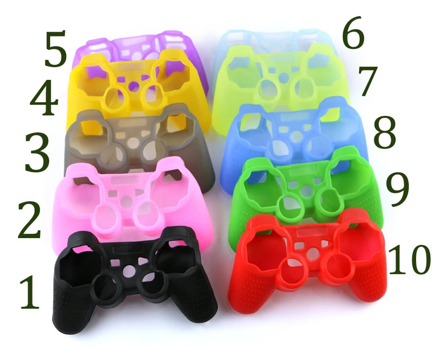 ChengChengDianWan 20pcs/lot colorful choosed Silicone Skin Case Cover for PS3 Game Controller