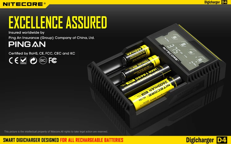 Factory Price New Benchmark in Intelligent Digicharger D4 Balance Lipo Battery Nitecore Charger AA