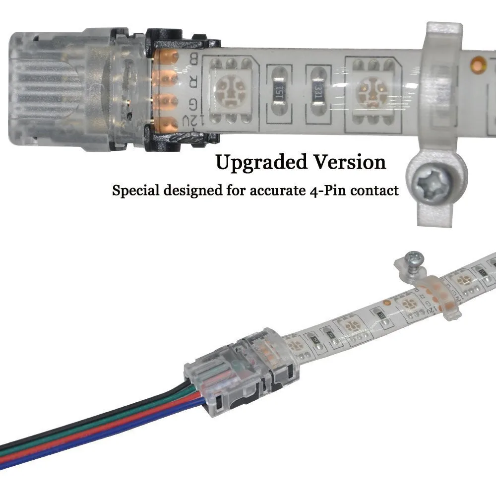 Imagem -04 - Necen 10 Peças à Prova Dágua Ip65 5050 Fita Led Condutor de Conexão de Luz Tira Led para Conector de Fio para 10 mm Rgb