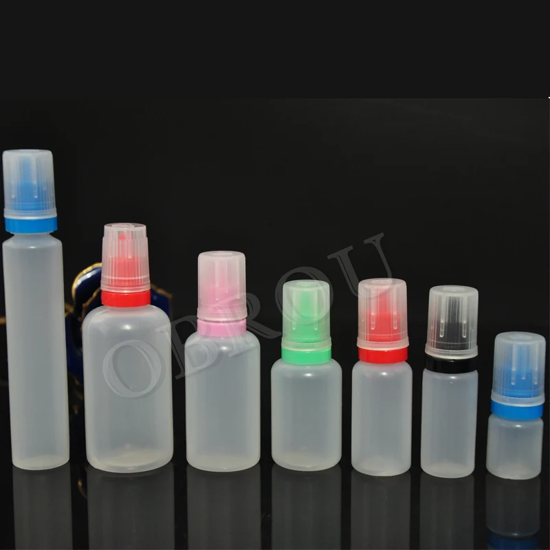 

Free shipping 1000pcs PET 20ML Plastic bottles Childproof & temper-evident flat Cap liquid Dropper Bottles