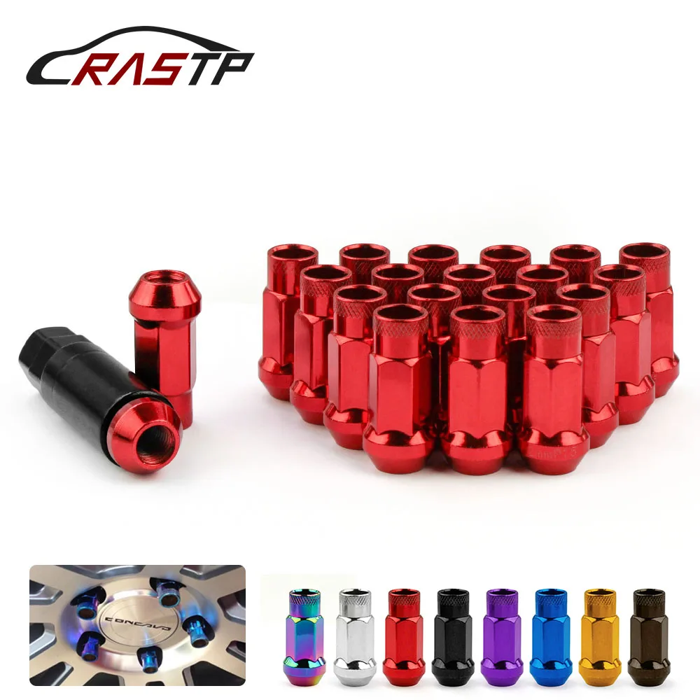 

RASTP-High Quality 20 Pcs SR48 Auto Steel Acorn Rim Extended Open End Wheel Racing Lug NutsM12x1.5/1.25 Car Accessories RS-LN031