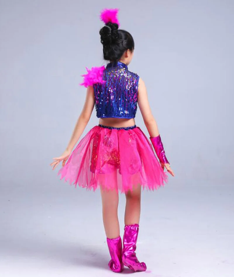 Children boy girl Dance jazz Costume New Style Sequin hip hop Dance Jazz wear Kids Dance Competitions Performance Stage skirt