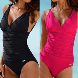 Sexy Large Size Swimwear Women One Piece Plus Size Swimsuit Closed Push Up Swimsuits Body 2024 Female Beach Wear Bathing Suit