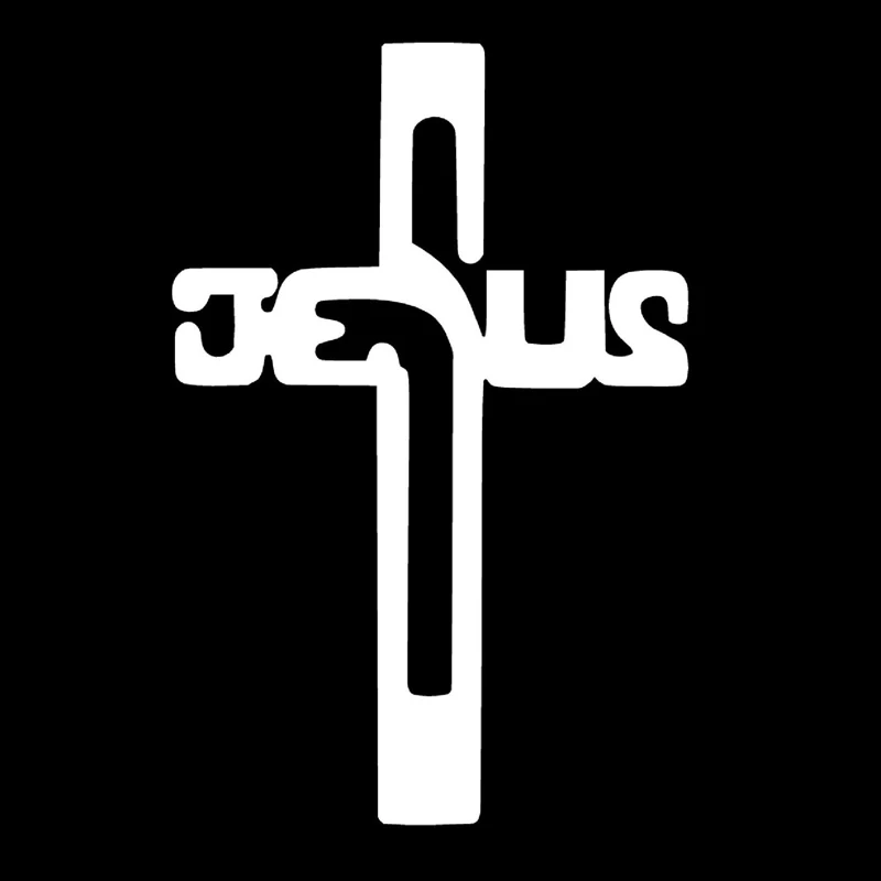 JESUS CROSS Vinyl Decal Sticker Car Window Wall Bumper God Religious Crucifix