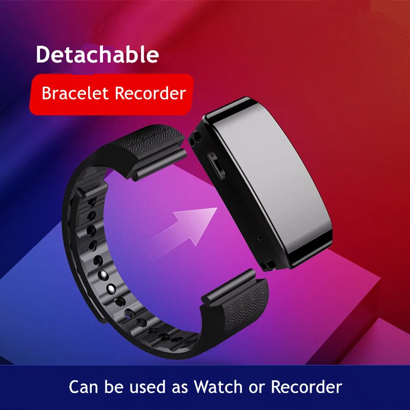 Yescool A80 Voice-activated Digital Voice Recorder Watch Hidden HiFi Music Player Pedometer Smart Wristband Stealth Dictaphone