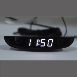 LED Automotive Car Electronic Clocks WatchesThermometer Voltmeter Luminous Digital Clock white dual  temperature reverse display