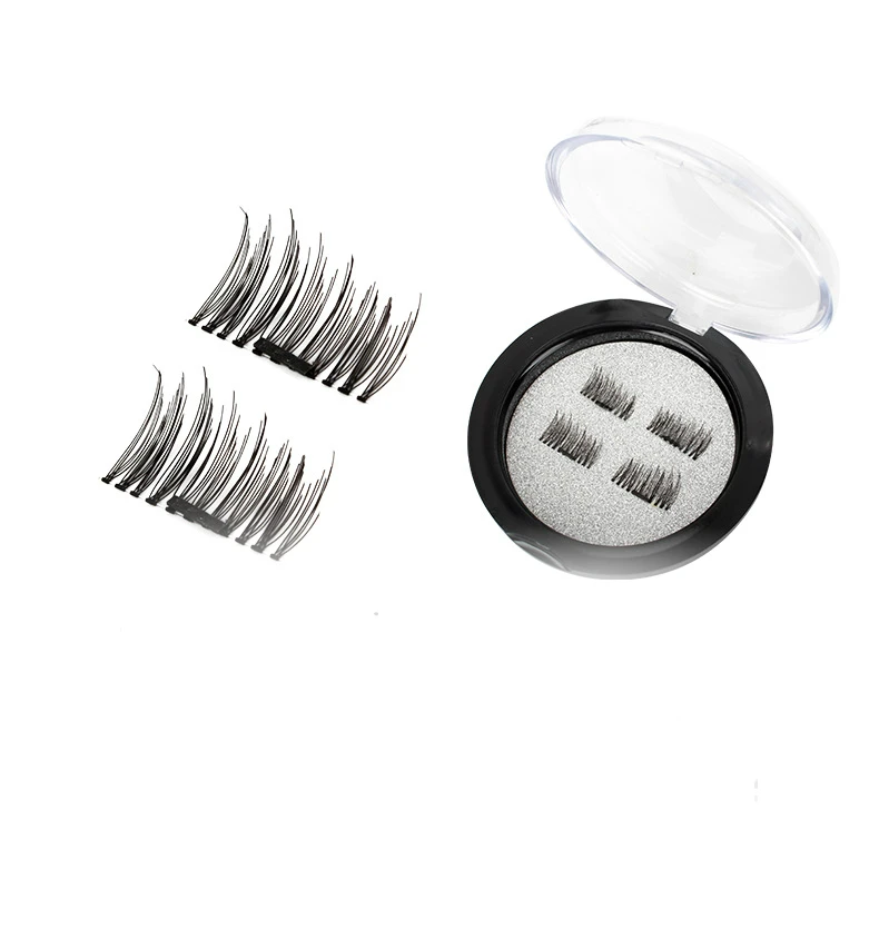 4pcs/set Magnetic Eyelashes Single Magnet 3D False Lashes Natural For Mink Eyelashes Extension Long Reusable Glue-Free Makeup