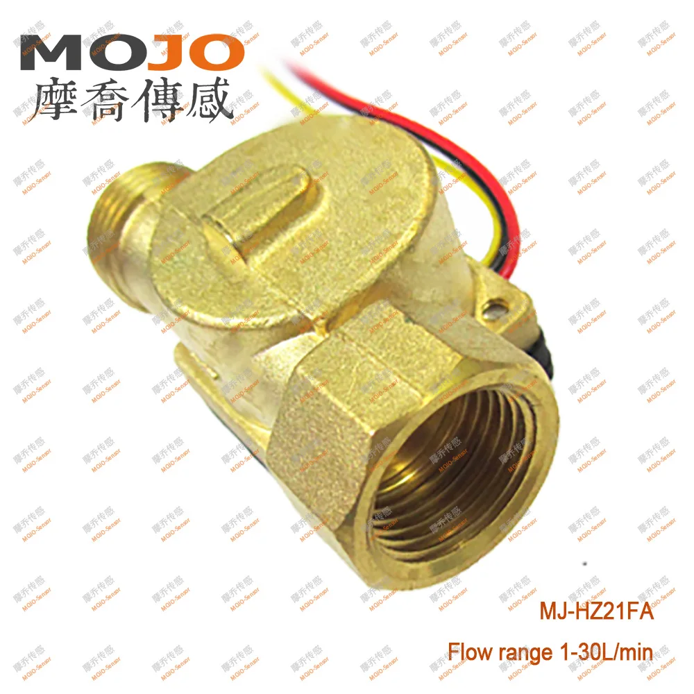 MJ-HZ21FA Flowsensor Female Inlet Male Thread Outlet Brass Material Water-cycling System 10pcs/lots