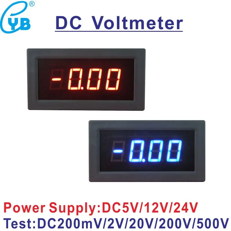 YB5135B LED Digital Voltmeter DC 200mV 2V 20V 200V 500V Voltage Meter Volt Panel Tester Volt Gauge Voltmetre Power Supply 5V 12V