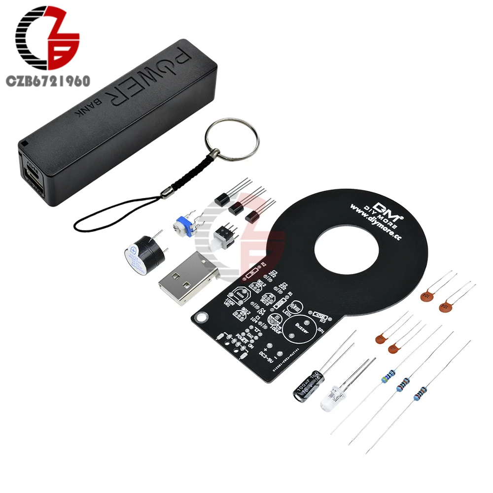 Metal Detector + 18650 USB Power Bank Box Case DIY kits DC 3V-5V Metal Tester Sensor Board with 18650 Battery Charger Module