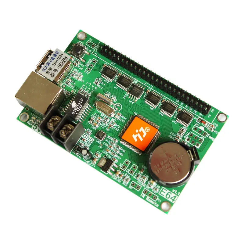 Huidu HD-E64 Ethernet ports led-bildschirm controller karte unterstützt single & Dual farbe Display modul führte Asynchrone Steuer Karte