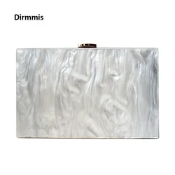 New Wallet Brand Fashion Women Messenger Bag Elegant Pearl Acrylic Clutch Vintage Woman Party Pure White Shoulder Evening bag