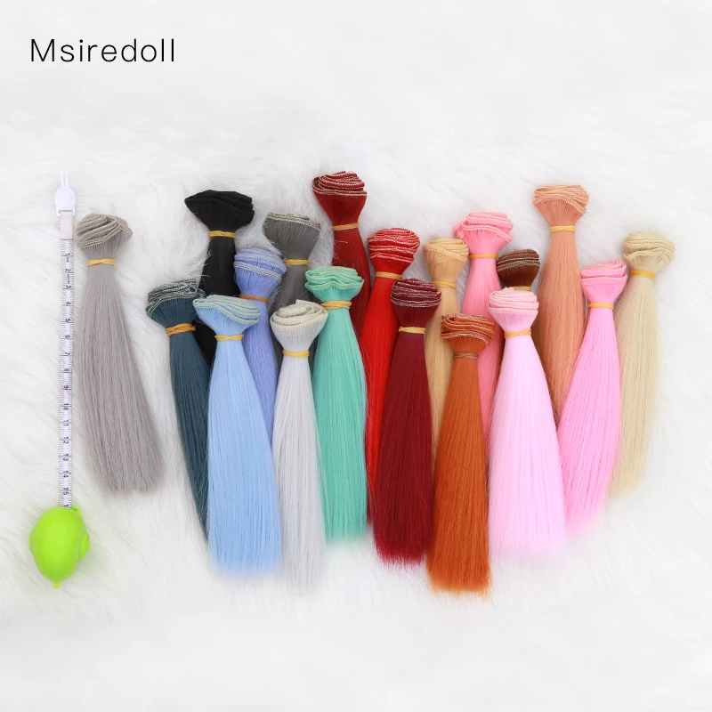 Msiredoll bjd wig Accessories 1piece 15*100CM or 25*100CM doll hair for 1/3 1/4 1/6  straight hair bjd wig diy Free shipping