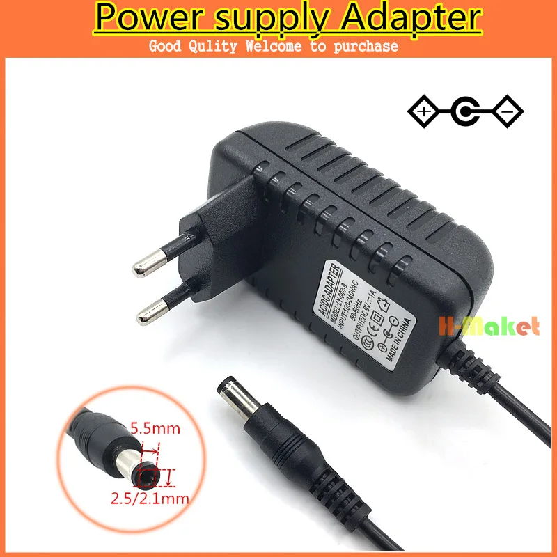 free ship EU plug  9V 1A DC5.5*2.5mm AC/DC Power Adapter Center Negative charger supply 9V1A for Other