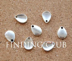 50 pcs DIY Jewelry Accessories  Silver Color Teardrop Charms For Jewelry Making 11x8mm A936