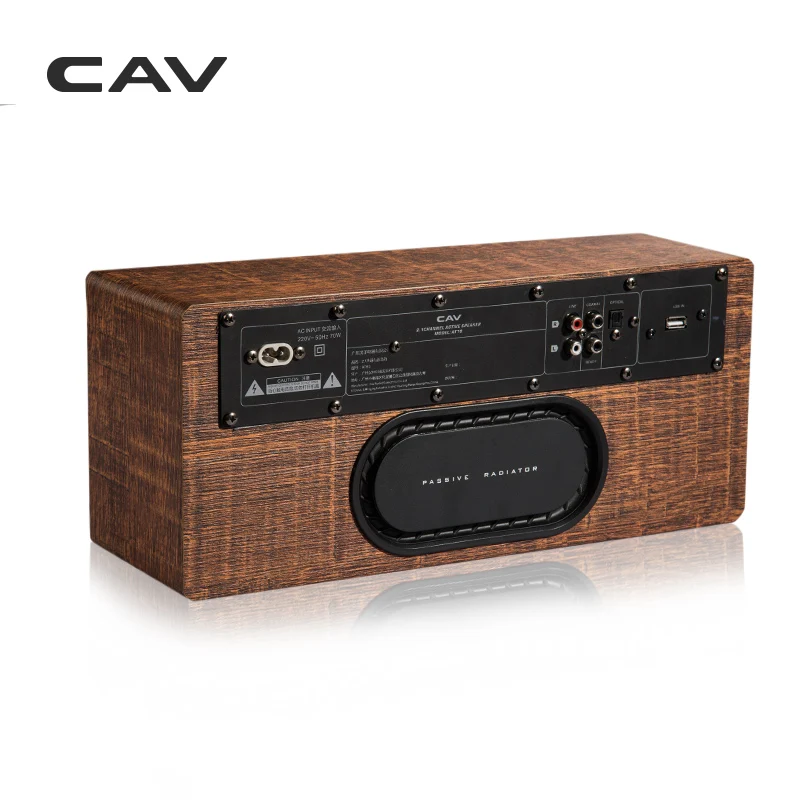 CAV AT60 Bluetooth Speaker Portable Speaker Subwoofer Wooden Column Bluetooth Deep Bass Speaker 5.25" Woofer 4 EQ