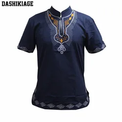 Dashikiage haft Pan-afrykańskie wakacje Kwanzaa topy fajny strój wysokiej jakości przyczynowy T-shirt Dropship