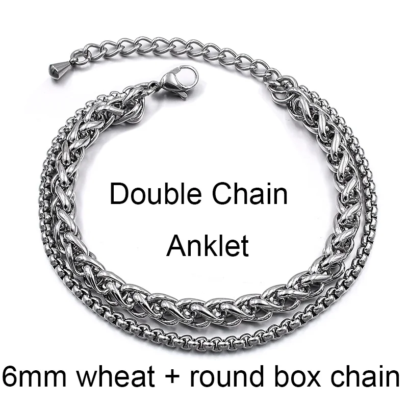 2025 Stainless Steel Beach Anklets For Women Accessories Silver Color Jewelry On Leg Ankle Bracelet Foot Chain Men Anklet Gift