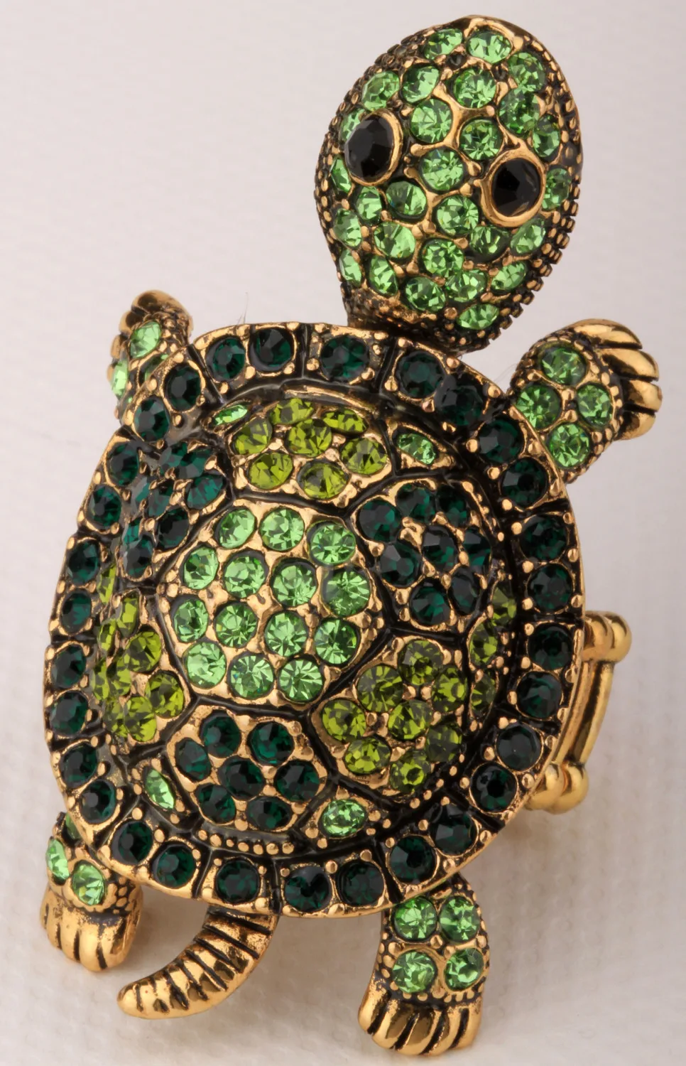 Shaky turtle tortoise stretch ring for women summer fashion jewelry W crystal antique gold & silver color wholesale dropship