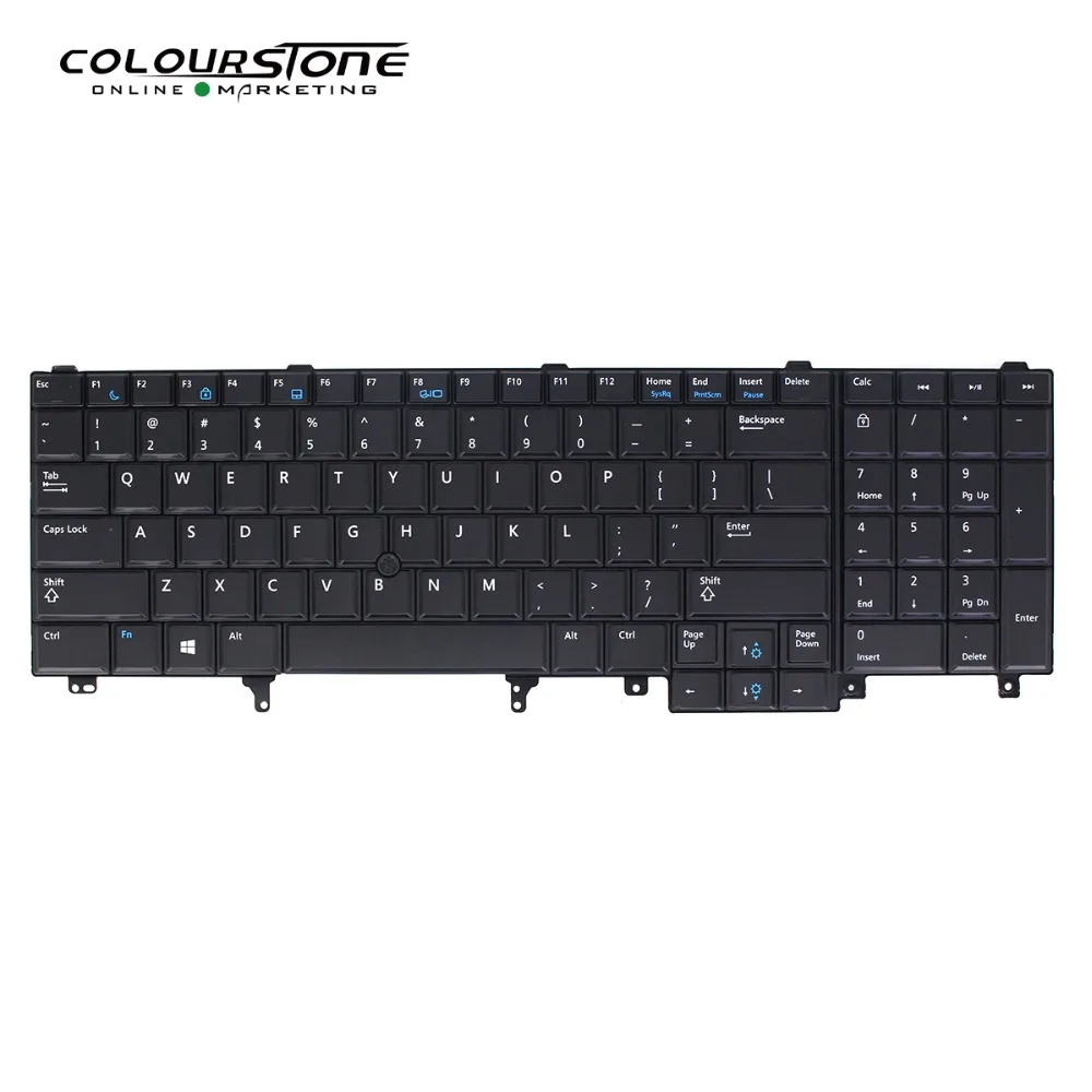 لوحة مفاتيح الكمبيوتر المحمول الأمريكية E6520 لأجهزة Dell E6520 E6530 E6540 E5520 E5520M E5530 أسود أمريكي
