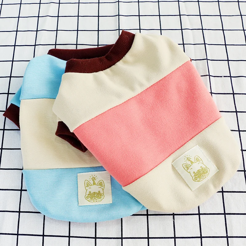 Ropa de algodón para perro, camiseta Tricolor crema, chaleco, camisa para Chihuahua, producto para perros pequeños, primavera y verano, 2019