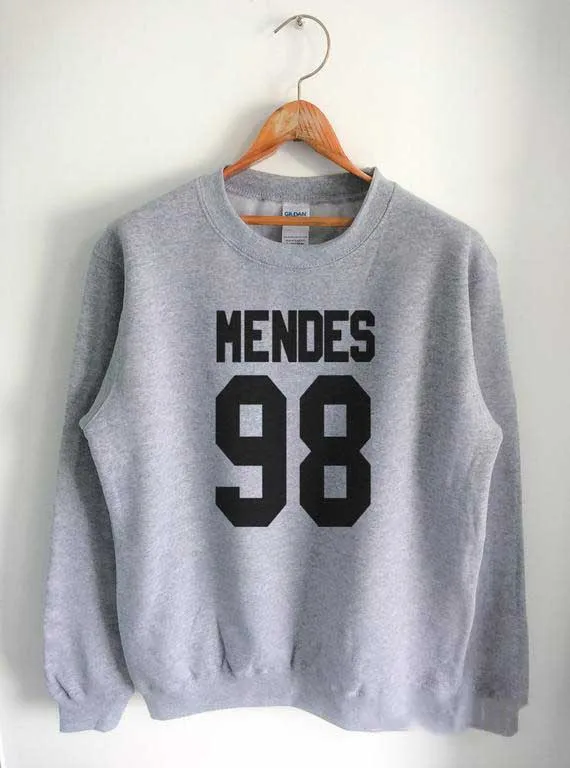 Sugarbaby Mendes 98 Sweatshirt Long Sleeve Fashion Casual Tops Unisex Black Grey Jumper High quality Sweatshirt Drop ship