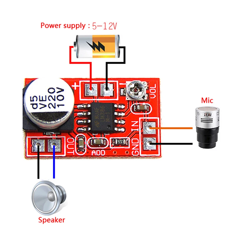 High Quality DC 5V-12V Micro Electret Amplifier MIC Condenser Mini Microphone Amplifier Board