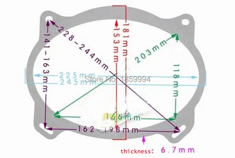 Car Rear Trunk Speaker Horn Mat Mount Adapter Plates Bracket Ring 6*9 inch car for toyota CAMRY corolla PRADO