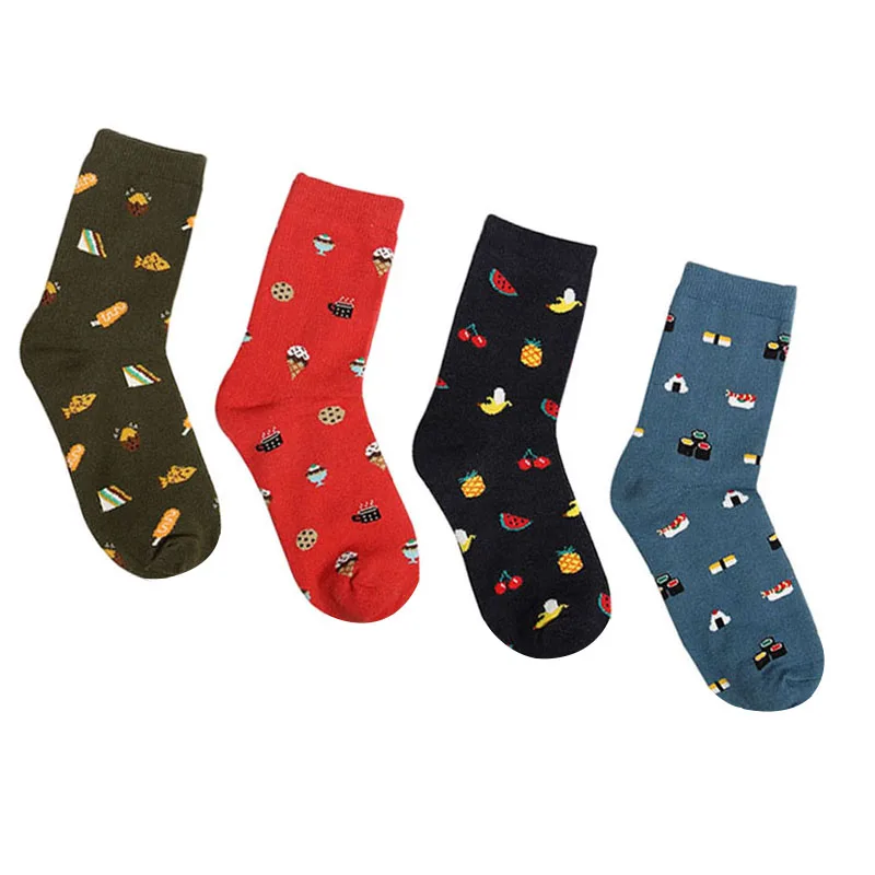 6Pair Women Sock Comfortable Breathable New Korea Creative Cartoon Life Food Sushi Watermelon Women Short Tube Cotton Lover Sock