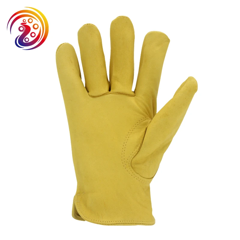 Leather Work Gloves Leather Gloves Men\'s gloves For Gardening / Driving /Construction，mechanic gloves Sheepskin Leather Glove