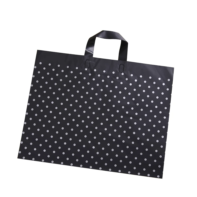 50pcs Black large Polka Dots Theme Happy Birthday Party Kids Favors Plastic Gifts Bag Baby Shower Decoration Events Loot Bags