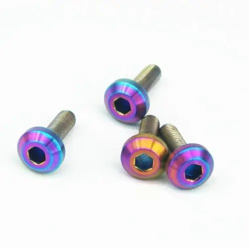 LOT 4 M6x20mm Pitch 1mm Rainbow Grade 5 Titanium Motorcycle Brake Disc Mount Hex Socket Screw Bolts