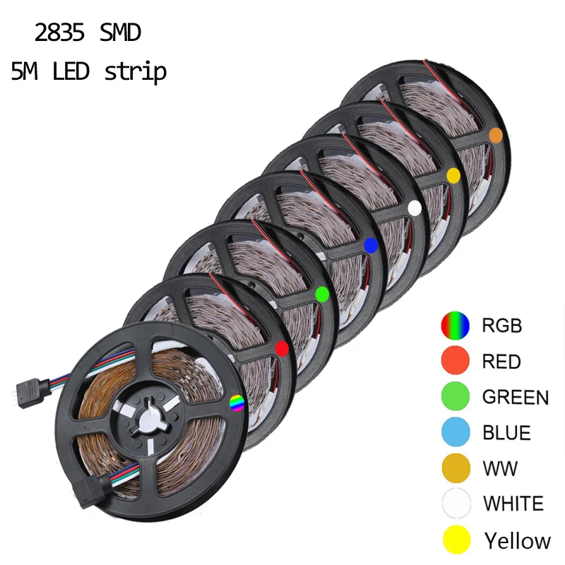 

Hot sale 1M 2M 3M 4M 5M 300Leds RGB Led Strip Light waterproof DC12V 3528 Fiexble Light Led Ribbon Tape Home Decoration Lamp