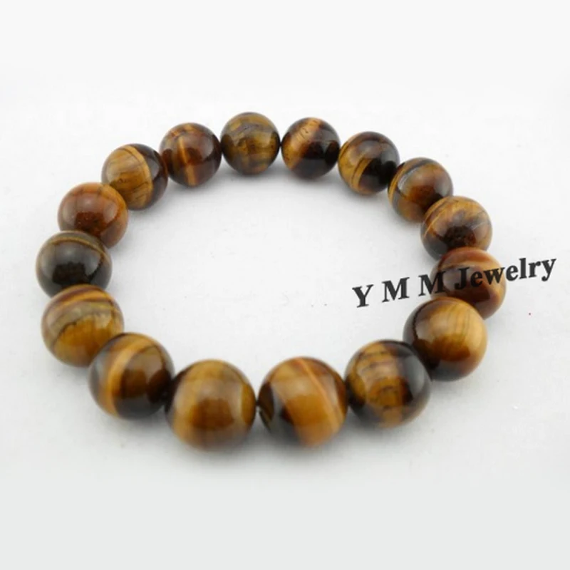 Wholesale 5pcs Natural Tiger's Eye Stone Bracelet 12mm Tigerite Bracelet For Gift