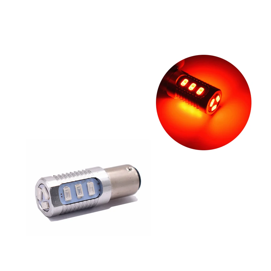 2X 1157 Red Flashing Strobe Blinking Rear Alert Safety Brake Tail Stop High Power LED Light Bulbs