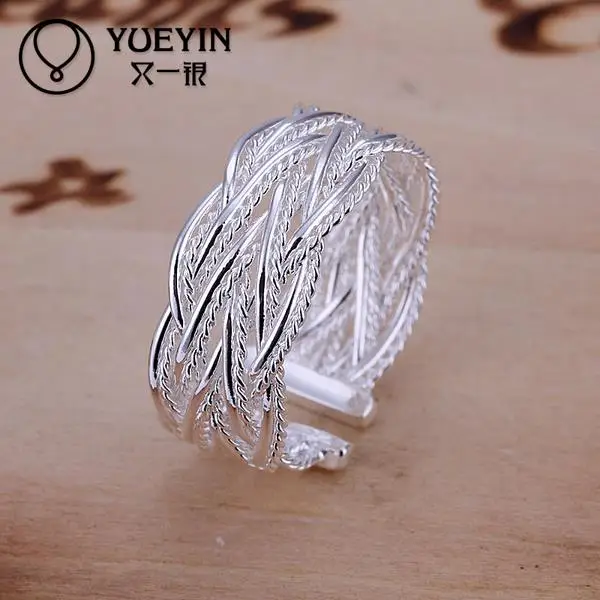 Hollow design Wholesale 925 Sterling Silver wedding rings for women engagement Bridal jewelry Cheap Super Offer Rhinestone